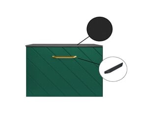 Шкафчик для ванной Besco Floo 60 с Slim black столешницей, зеленый/черный цена и информация | Шкафчики для ванной | 220.lv