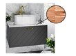 Vannas istabas skapītis Besco Floo 60 ar Oak galda virsmu, melns/zelta cena un informācija | Vannas istabas skapīši | 220.lv