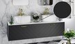 Dubults vannas istabas skapītis Besco Floo 120 ar Slim black galda virsmu, melns/zelta цена и информация | Vannas istabas skapīši | 220.lv