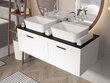 Dubults vannas istabas skapītis Besco Dexa 160 ar Slim marble galda virsmu un melniem rokturiem, balts цена и информация | Vannas istabas skapīši | 220.lv