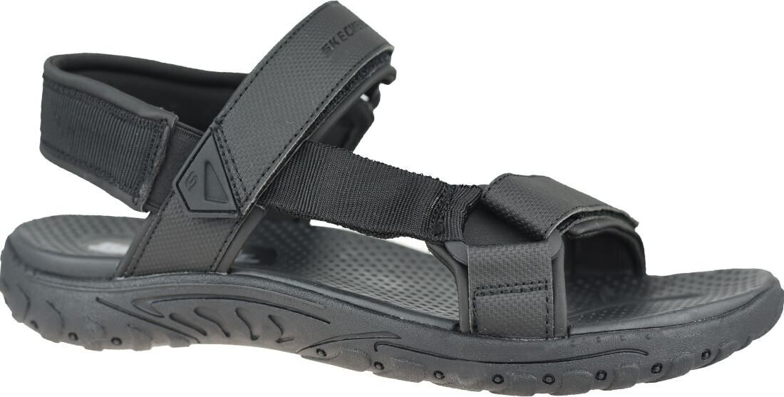 Sandales vīriešiem Skechers Reggae Elsinore 204114 BBK, melnas cena un informācija | Vīriešu iešļūcenes, čības, sandales | 220.lv