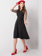 Черное платье с декоративными рукавами цена и информация | Платья | 220.lv