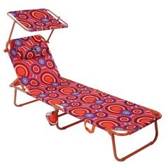 Sauļošanās krēsls no alumīnija, daudzkrāsains, 186 x 56 x 26 cm cena un informācija | Sauļošanās krēsli | 220.lv