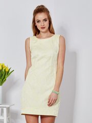 Приталенное желтое платье с цветочной фактурой цена и информация | Платья | 220.lv