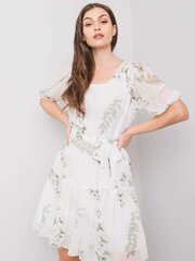 Sieviešu balta kleita ar ziediem White цена и информация | Платья | 220.lv