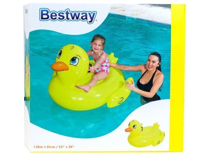 Piepūšamā gulta-plosts Bestway Duck Rider, 135 x 91 cm cena un informācija | Piepūšamās rotaļlietas un pludmales preces | 220.lv