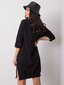 Sieviešu kokvilnas kleita ar rāvējslēdzēju, melna Black S/M цена и информация | Kleitas | 220.lv