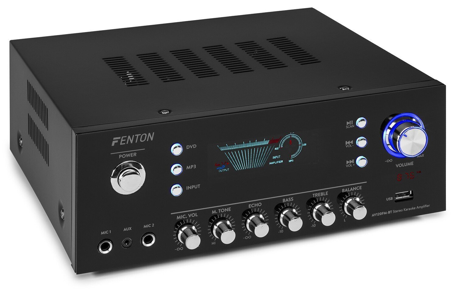 Fenton AV120FM-BT stereo HiFi pastiprinātājs cena un informācija | Mājas akustika, Sound Bar sistēmas | 220.lv