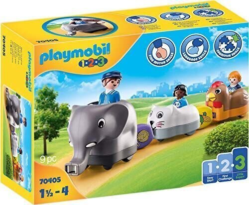 70405 PLAYMOBIL® 1.2.3 Dzīvnieku vilciens цена и информация | Konstruktori | 220.lv