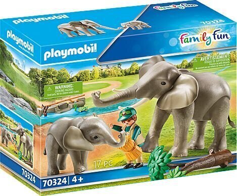 70324 PLAYMOBIL® Family Fun Ziloņu ģimene цена и информация | Konstruktori | 220.lv