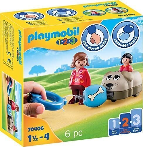 70406 PLAYMOBIL® 1.2.3 Kucēnu vilciens cena un informācija | Konstruktori | 220.lv