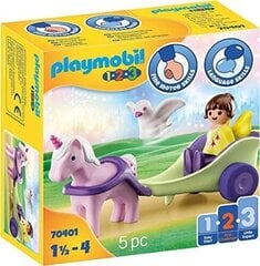 70401 PLAYMOBIL® 1.2.3 Feja ar karieti un vienradzi cena un informācija | Playmobil Rotaļlietas, bērnu preces | 220.lv