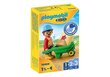 70409 PLAYMOBIL® 1.2.3 Celtnieks ar ķerru cena un informācija | Konstruktori | 220.lv