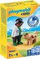 70407 PLAYMOBIL® 1.2.3 Veterinārārsts ar suni cena un informācija | Konstruktori | 220.lv