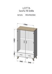 Skapis Cama Meble Lotta 2D2S, balts/ozola krāsas цена и информация | Шкафы | 220.lv