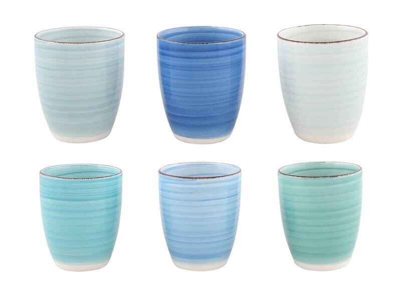Keramikas krūzīšu komplekts Blue, 300 ml, 6 gab. цена и информация | Glāzes, krūzes, karafes | 220.lv