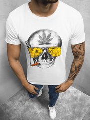 Balts vīriešu T-krekls "Skeleton" O/1192-44302-XL цена и информация | Мужские футболки | 220.lv