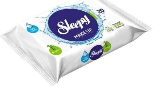Mitrās salvetes Sleepy Make-up-20, 20 gab. cena un informācija | Sejas ādas kopšana | 220.lv