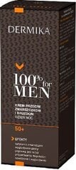 Mitrinošs pretgrumbu sejas krēms Dermika 100% for Men 50+ vīriešiem, 50 ml cena un informācija | Sejas krēmi | 220.lv