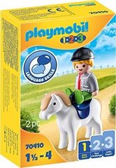 70410 PLAYMOBIL® 1.2.3 Zēns ar poniju cena un informācija | Konstruktori | 220.lv