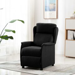 vidaXL atgāžams krēsls, melns audums cena un informācija | Atpūtas krēsli | 220.lv