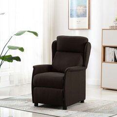 vidaXL atpūtas krēsls, atgāžams, tumši brūns audums cena un informācija | Atpūtas krēsli | 220.lv