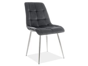 4-u krēslu komplekts Signal Meble Chic, melns/hroma krāsas cena un informācija | Virtuves un ēdamistabas krēsli | 220.lv