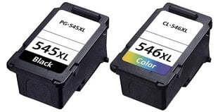 Analogs tintes kasetņu komplekts Canon Pg-545Xl Black + Cl-546Xl Tricolor New cena un informācija | Tintes kārtridži | 220.lv