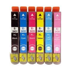Analogs tintes kasetņu komplekts Epson T24Xl / T2431-6 6-Pack! cena un informācija | Tintes kārtridži | 220.lv