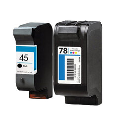 Analogs tintes kasetņu komplekts Hp 45Bk + Hp 78 Tricolor cena un informācija | Tintes kārtridži | 220.lv