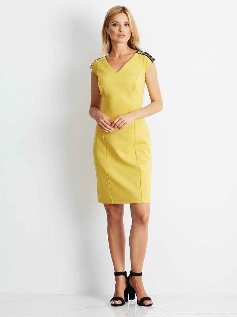 Dzeltena kleita ar dekoratīvām ķēdēm sievietēm, Yellow cena un informācija | Kleitas | 220.lv
