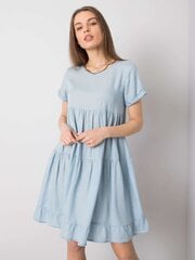 STITCH & SOUL - gaiši zila kleita ar volānu, Light blue XS цена и информация | Платья | 220.lv