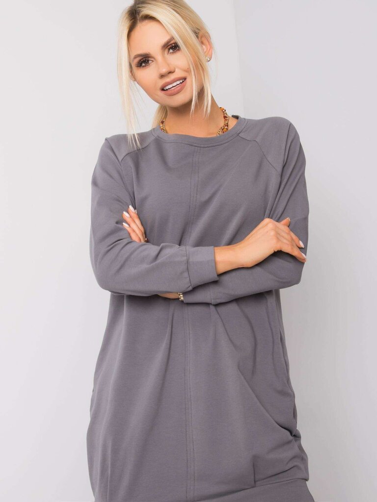 Tumši pelēka kokvilnas kleita, Dark grey S/M цена и информация | Kleitas | 220.lv