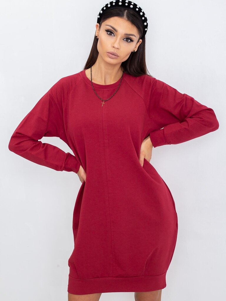 Burgundijas kokvilnas kleita, Maroon S/M cena un informācija | Kleitas | 220.lv