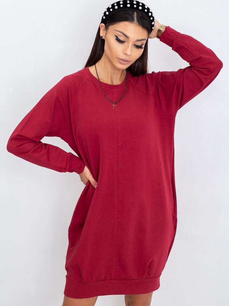 Burgundijas kokvilnas kleita, Maroon S/M cena un informācija | Kleitas | 220.lv