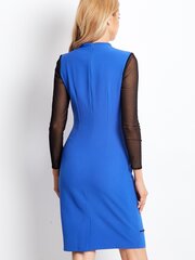 Женское синее платье с сетчатыми рукавами цена и информация | Платья | 220.lv