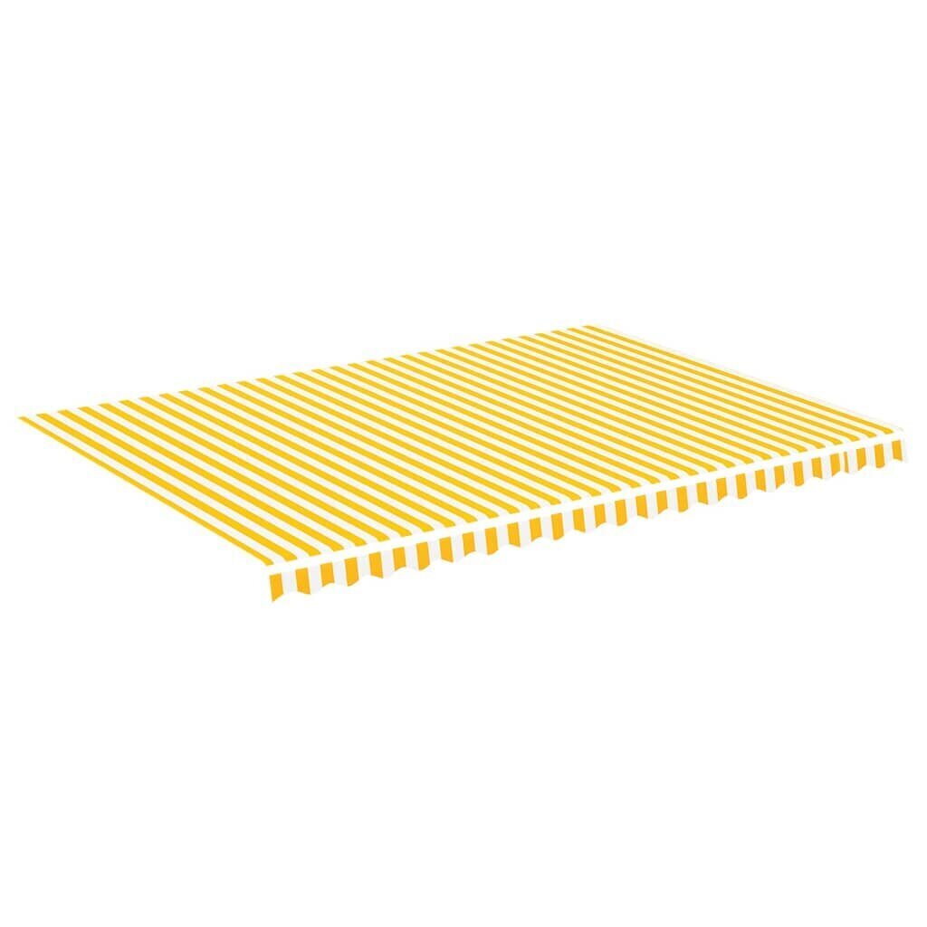 vidaXL markīzes jumts, dzeltens/balts, 5x3,5m cena un informācija | Saulessargi, markīzes un statīvi | 220.lv