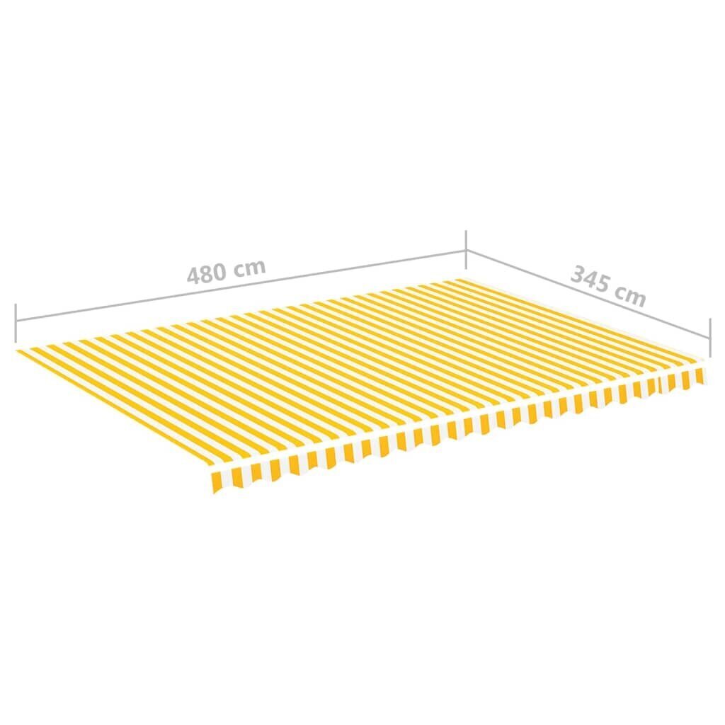 vidaXL markīzes jumts, dzeltens/balts, 5x3,5m cena un informācija | Saulessargi, markīzes un statīvi | 220.lv