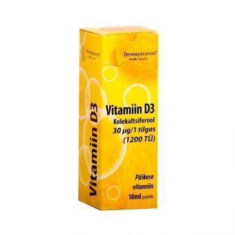Uztura bagātinātājs D vitamīna pilieni 30 mcg 10 ml pudelīte cena un informācija | Vitamīni, preparāti, uztura bagātinātāji imunitātei | 220.lv