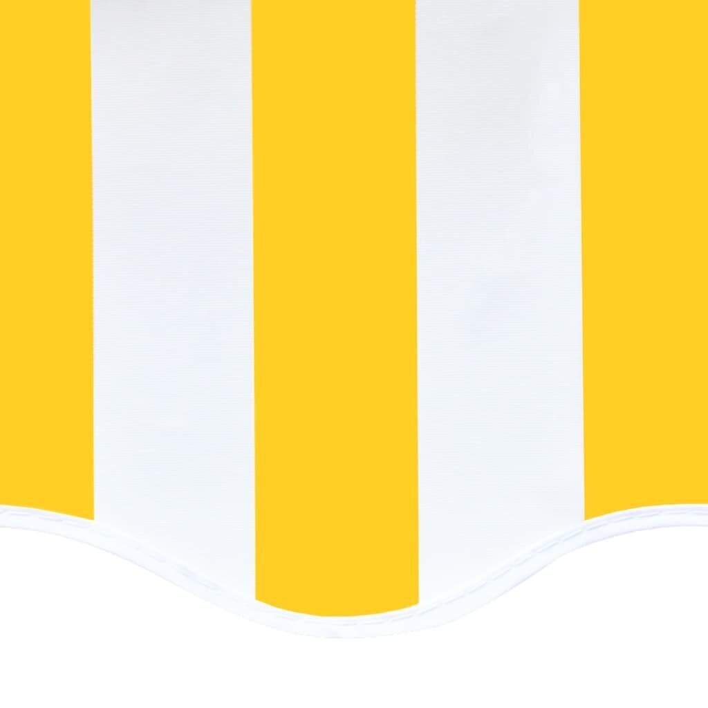 vidaXL markīzes jumts, dzeltens/balts, 4,5x3,5 cena un informācija | Saulessargi, markīzes un statīvi | 220.lv
