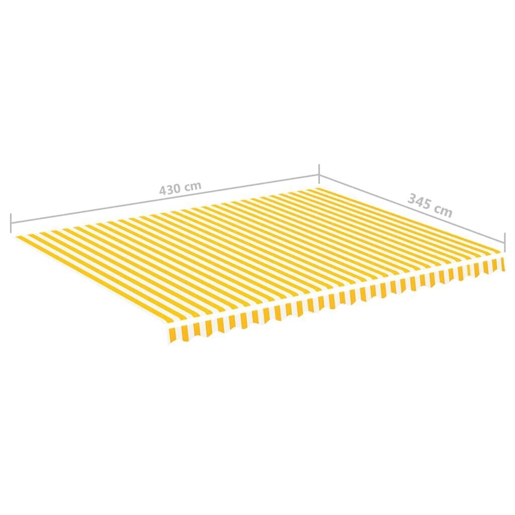 vidaXL markīzes jumts, dzeltens/balts, 4,5x3,5 cena un informācija | Saulessargi, markīzes un statīvi | 220.lv