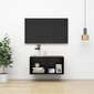 vidaXL Pie sienas montējams TV skapis, melns, 37x37x72 cm, MDP cena un informācija | TV galdiņi | 220.lv