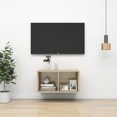 vidaXL Pie sienas montējams TV skapis, ozols, 37x37x72 cm, MDP цена и информация | Тумбы под телевизор | 220.lv