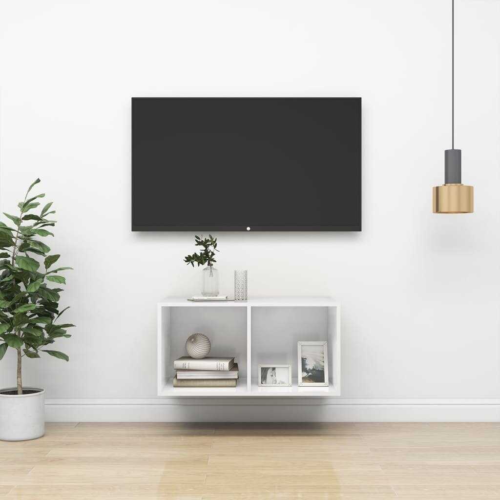 vidaXL Sienas TV skapis, īpaši balts, 37x37x72 cm, MDP cena un informācija | TV galdiņi | 220.lv