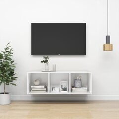 vidaXL Pie sienas montējams TV skapis, balts, 37x37x107cm, MDP цена и информация | Тумбы под телевизор | 220.lv