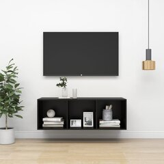 vidaXL Pie sienas montējams TV skapis, melns, 37x37x107cm, MDP cena un informācija | TV galdiņi | 220.lv