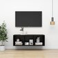 vidaXL Pie sienas montējams TV skapis, melns, 37x37x107cm, MDP цена и информация | TV galdiņi | 220.lv