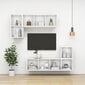 vidaXL Sienas TV skapis, spīdīgi balts, 37x37x107cm, MDP cena un informācija | TV galdiņi | 220.lv