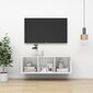 vidaXL Sienas TV skapis, spīdīgi balts, 37x37x107cm, MDP cena un informācija | TV galdiņi | 220.lv
