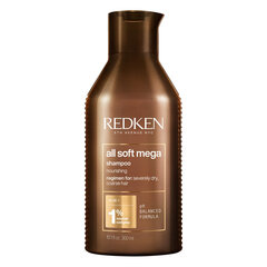 Mitrinošs matu šampūns Redken All Soft Mega, 300 ml cena un informācija | Šampūni | 220.lv